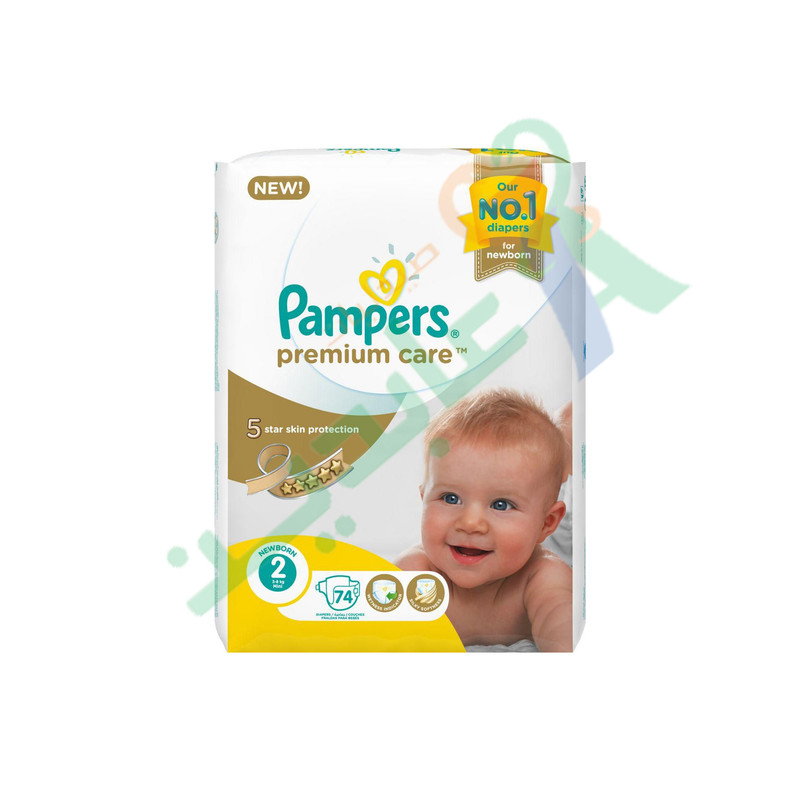 PAMPERS PREMIUM CARE SIZE (2) 74 pieces