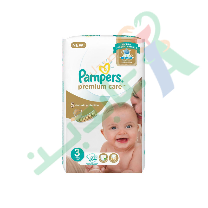 PAMPERS PREMIUM CARE SIZE (3) 64 pieces