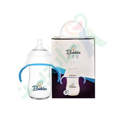 [15401] BUbbLES FEEDING BOTTLE NATURAL WITH HAND 280ML