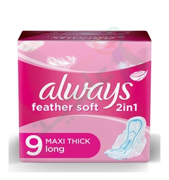 [96659] ALWAYS FEATHER SOFT 2IN1 MAXI THICK LONG 9Piece