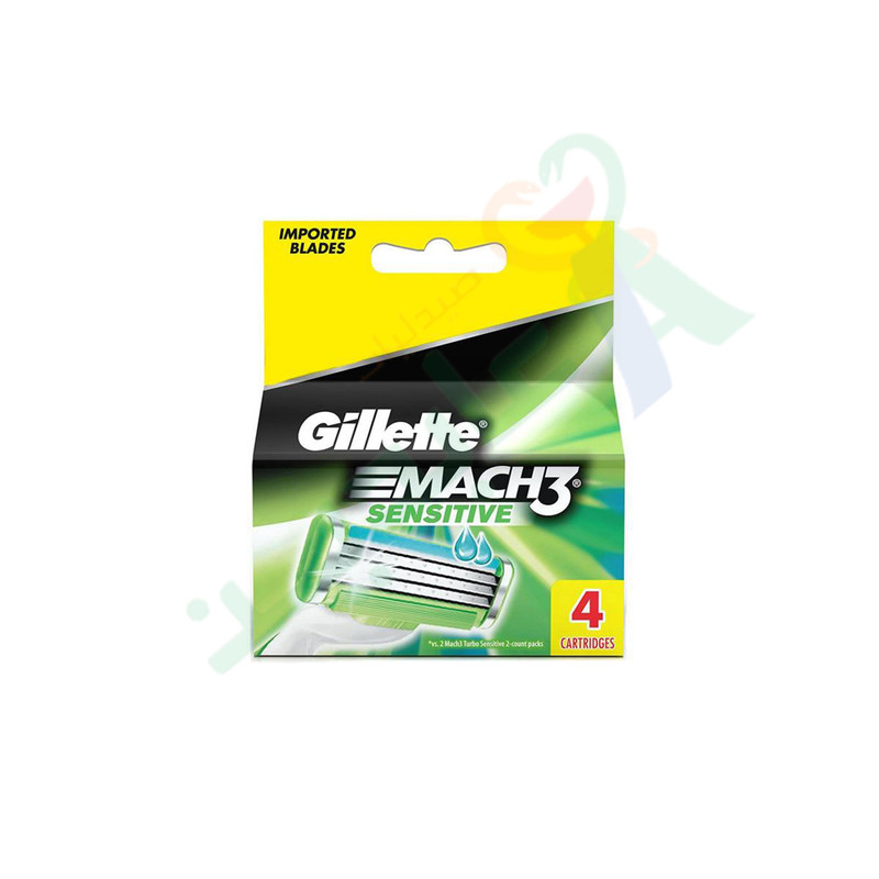 GILLETTE MACH 3 SENSITIVE BLADES 4  Piece