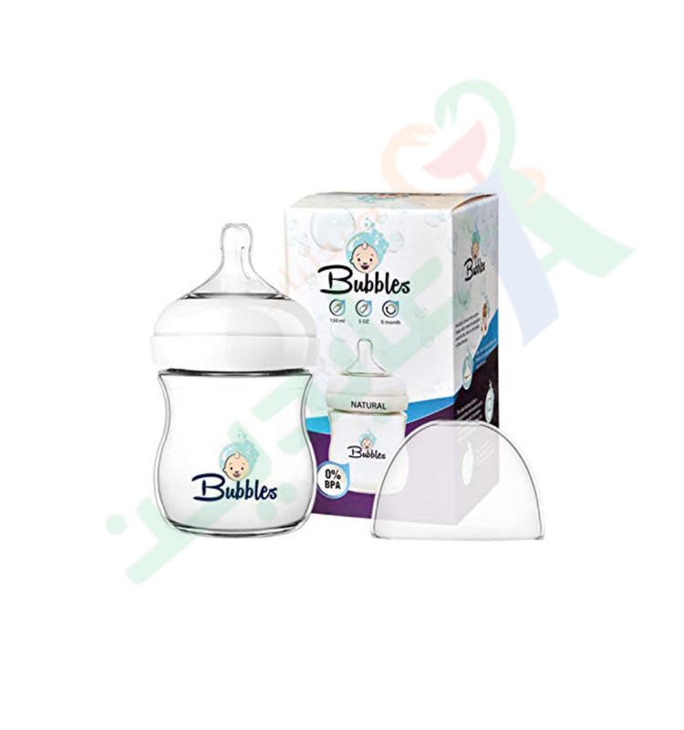 BUbbLES FEEDING BOTTLE NATURAL 150ML 8058 (WHITE)