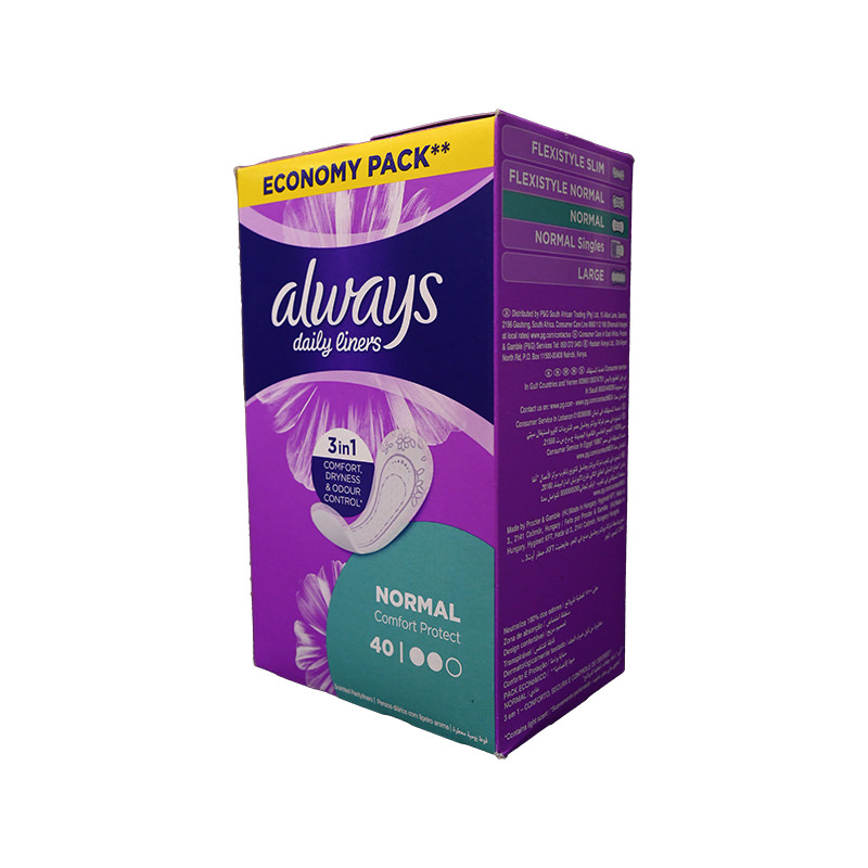 ALWAYS DAILY LINERS COMFORT PROTECT 40 NORMAL