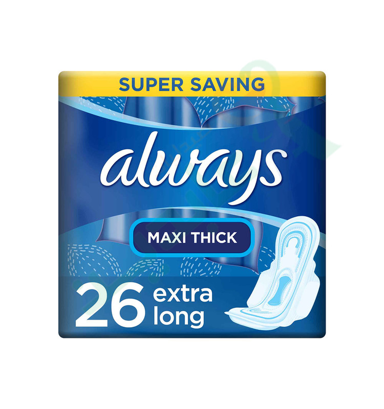 ALWAYS MAXI THICK EXTRA LONG 26 Piece OFFER 10%