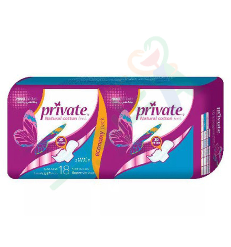 PRIVATE FEMININE SUPER WITH WINGS ECONOMY 18 PADS