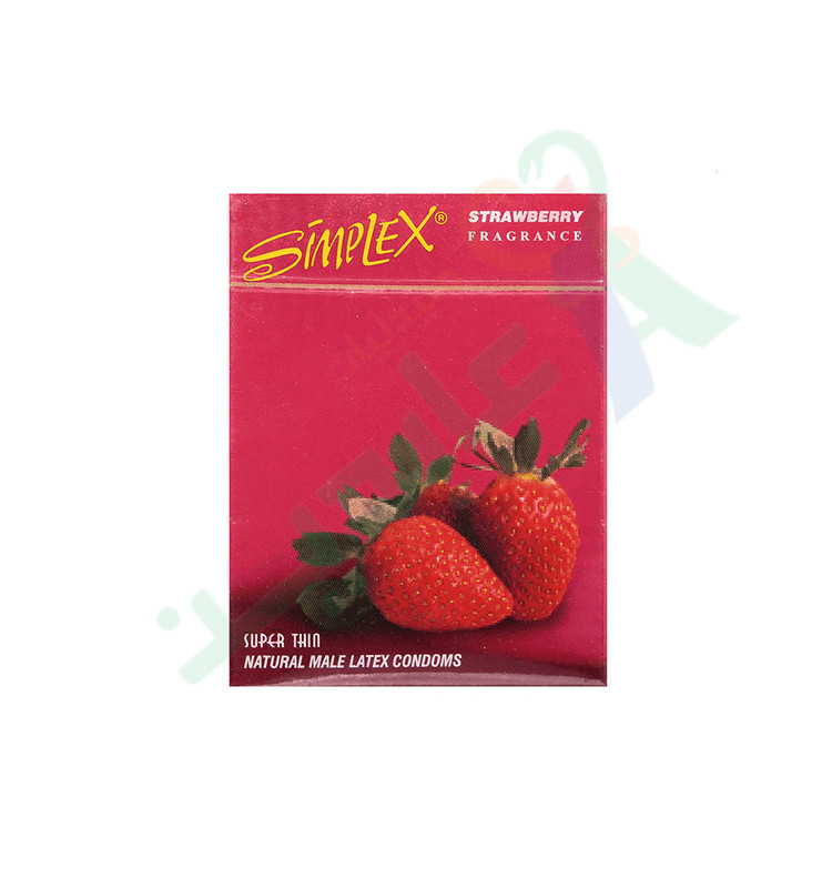 SIMPLEX CONDOM STRAWBERRY 3 Piece--