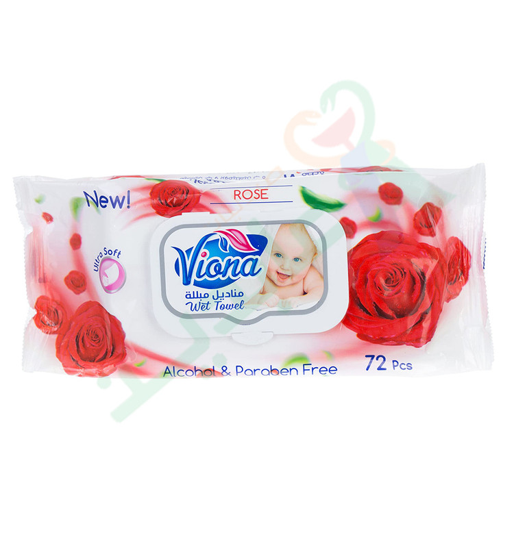 VIONA WET WIPES ROSE  120 Piece