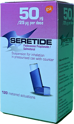 SERETIDE EVOHALER 25/50 MG 120 DOSE