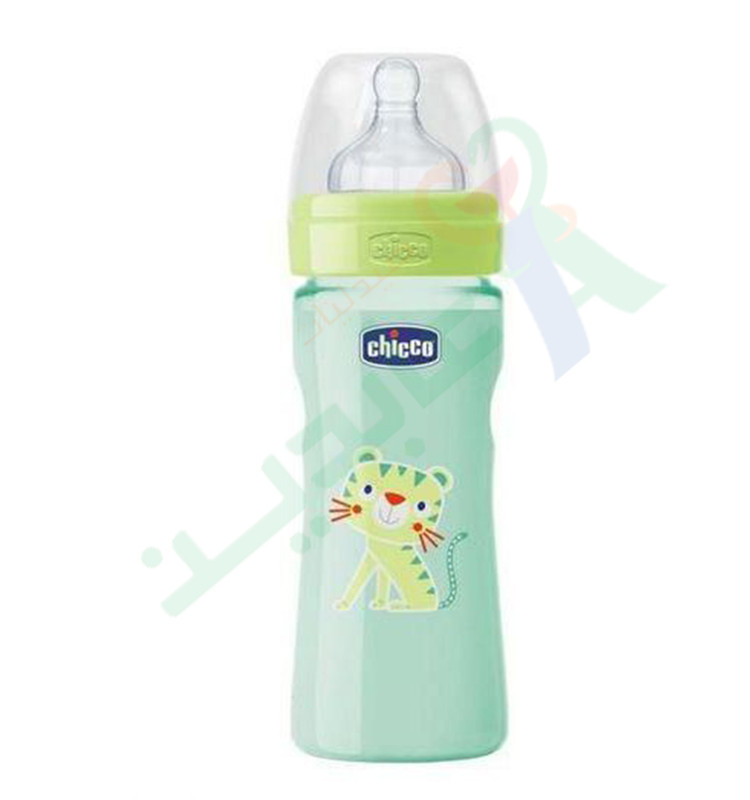 CHICCO. GLASS FEEDING BOTTLE SILICONE 240 ML CODE 7467