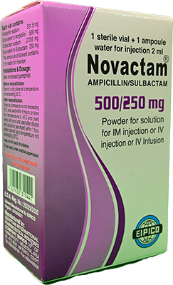 NOVACTAM 500/250MG VIAL