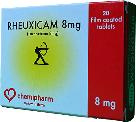 RHEUXICAM 8 MG 20 TABLET