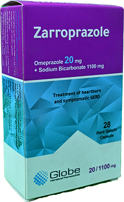 ZARROPRAZOLE 20/1100 MG 28 CAPSULES