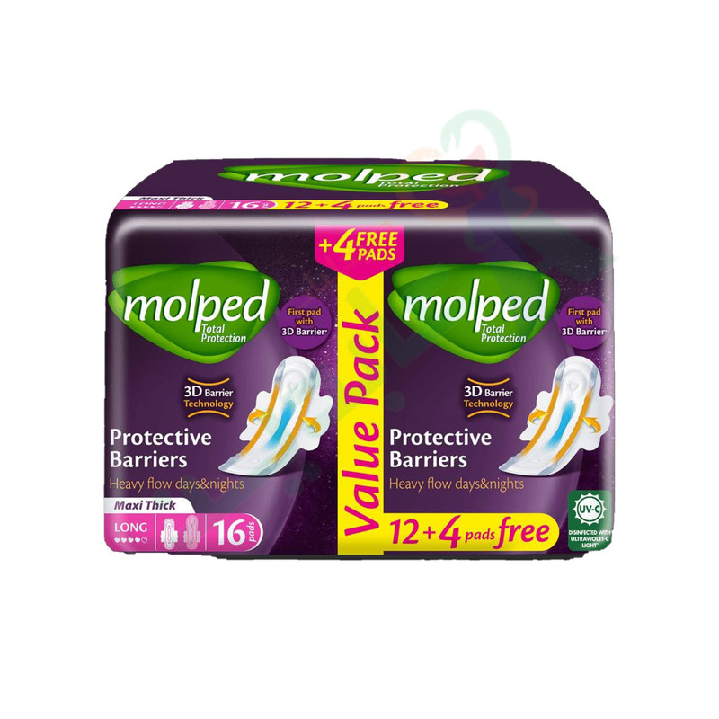 MOLPED TOTAL PROTECTION MAXI EXTRA LONG 16 PADS--