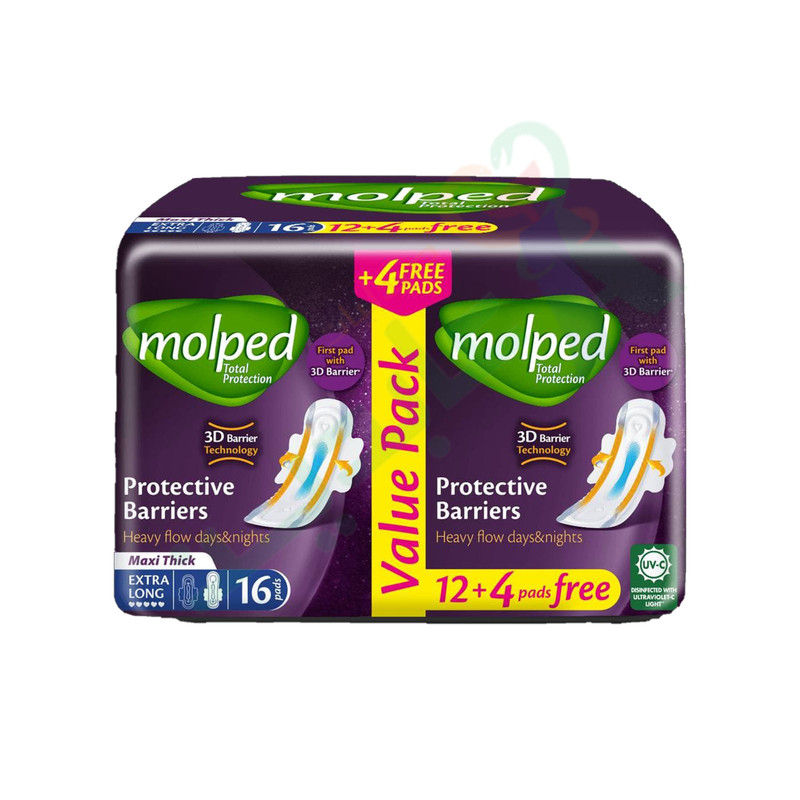 MOLPED TOTAL PROTECTION MAXI THICK LONG 16 PADS--