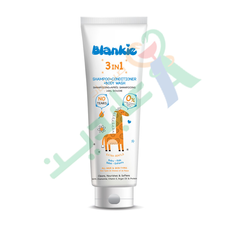 BLANKIE 3 IN 1 SHAMPOO.conditioner.BODY WASH 250ML