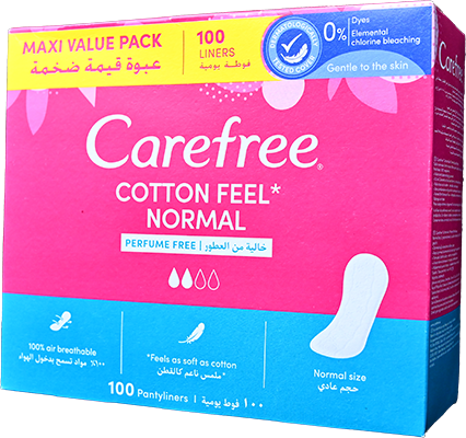 CAREFREE COTTON FEEL NORMAL 100 PCS