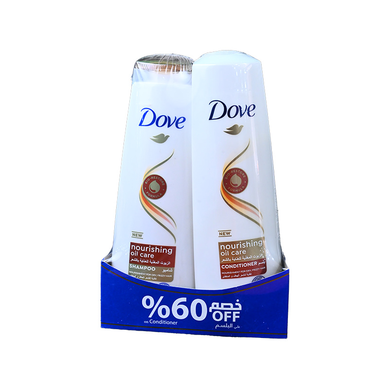 DOVE NOURI OIL CARE SH 400 ML &CON 350 ML 60% OFF