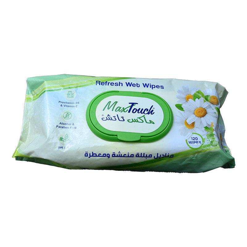 MAX TOUCH REFRESHING 120 WIPES CAP