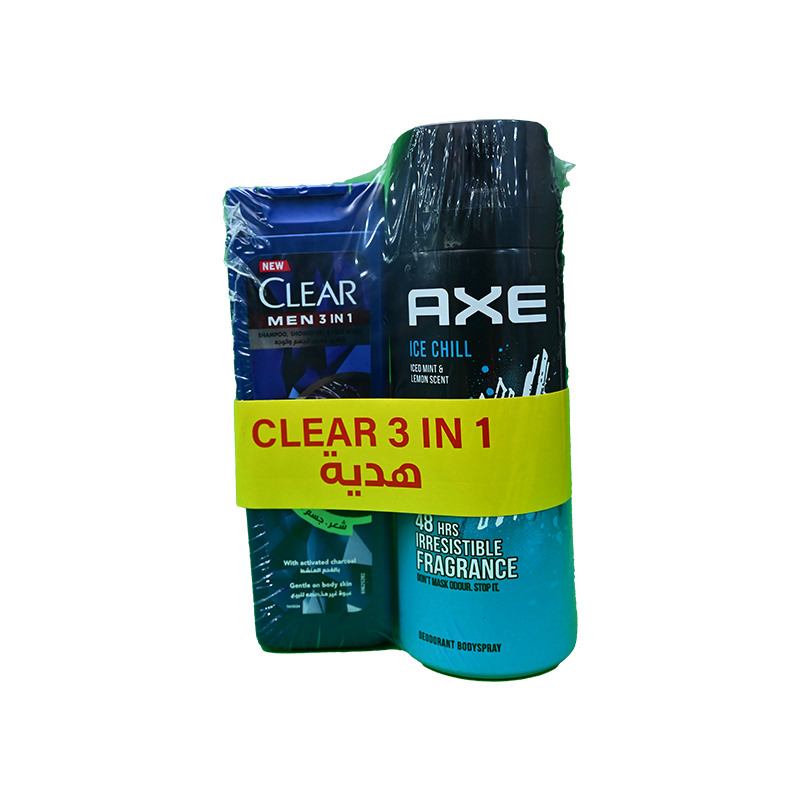 AXE ICE CHILL SPRAY 150ML+CLEAR 90 SH SP.OFFER 1 BOX
