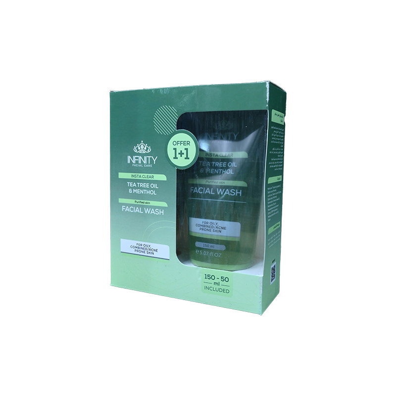 INFINITY INSTA CLEAR FACIAL WASH 150ML+50ML SP.OFF 1 BOX