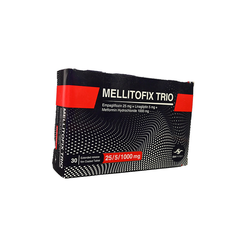 MELLITOFIX TRIO 25 /5/1000 MG TAB 3 STRIP 30 TAB