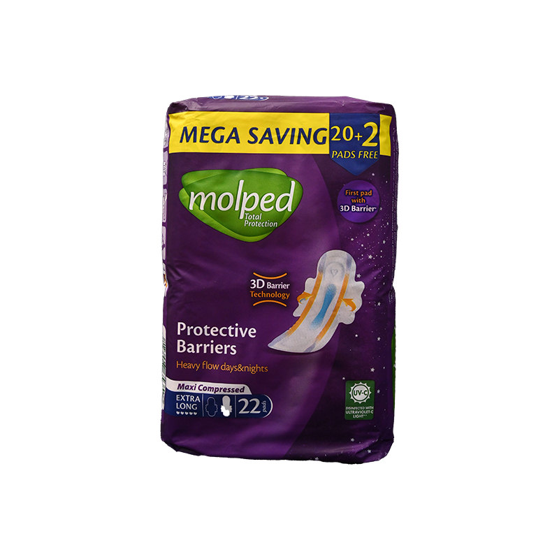 MOLPED TOTAL PROTECTION MAXI EXTRA LONG 20+2 PADS 1 BOX