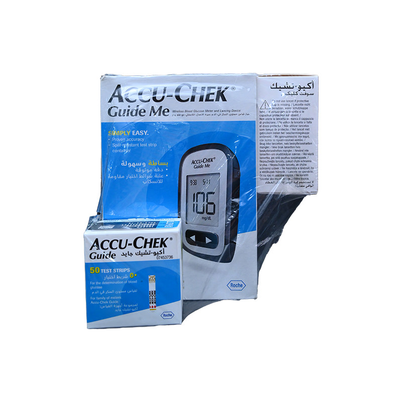 ACCU-CHEK GUIDE ME +50 TEST STRIPS+SOFTCLIX 100PCS 1 BOX