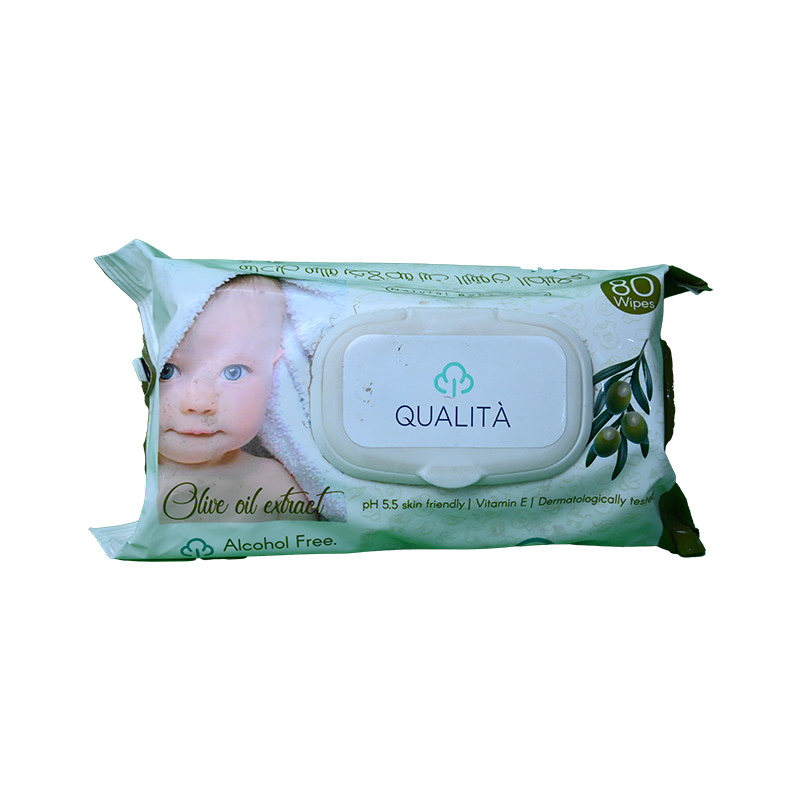 QUALITA WET WIPES OILVE OIL EXTRACT 80 PCS 1 BOX