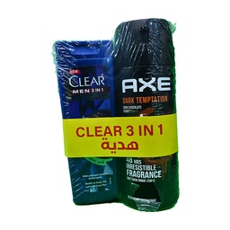 [110997] AXE DARK TEMPTATION SPRAY 150ML+CLEAR 90 SH SP.OFF 1 BOX
