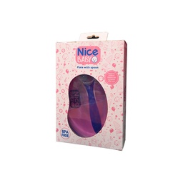 [109299] NICE BABY PLATE WITH SPOON RED 1 BOX